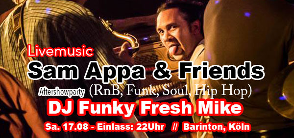 Sam & Friends Live // Aftershowparty mit DJ Funky Fresh Mike